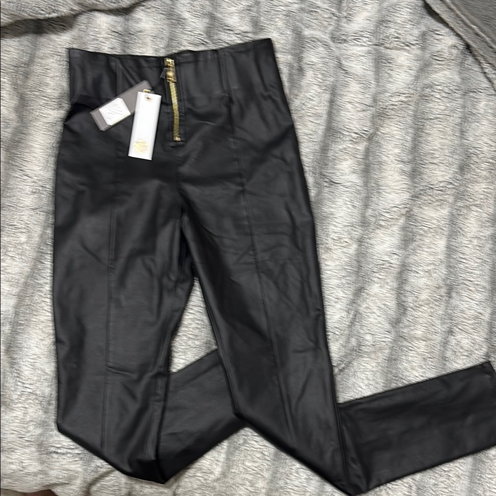 All Things Golden Black Faux Leather Pants